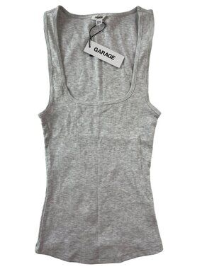 Garage Scoop Neck Ribbed Tank Top Spring Gray Mix Cotton Blend Wmn's Sz XS NWT
